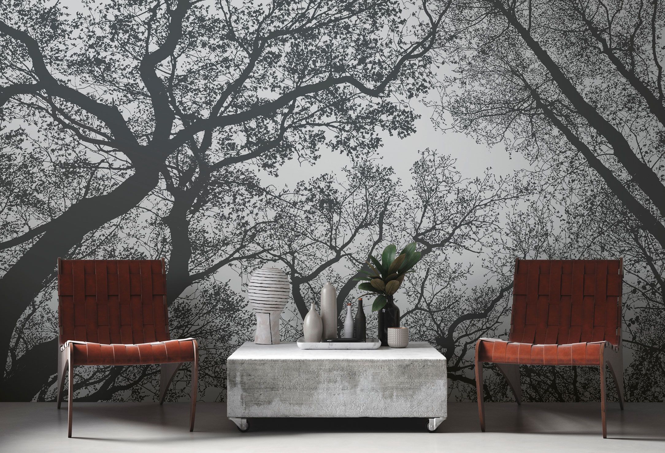 Highlight Tapete in Schwarz Weiß