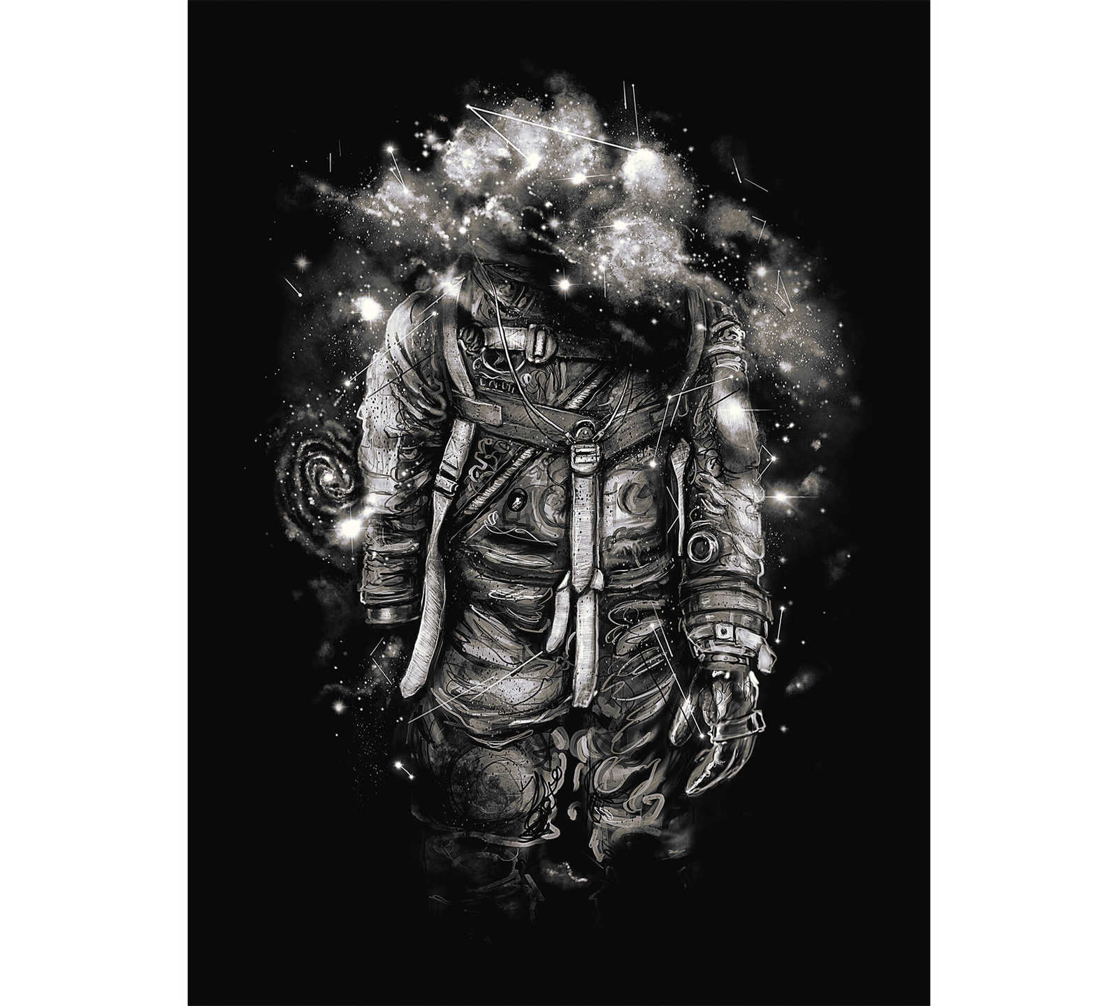         Schmale Fototapete schwarz weiß mit Muster
    