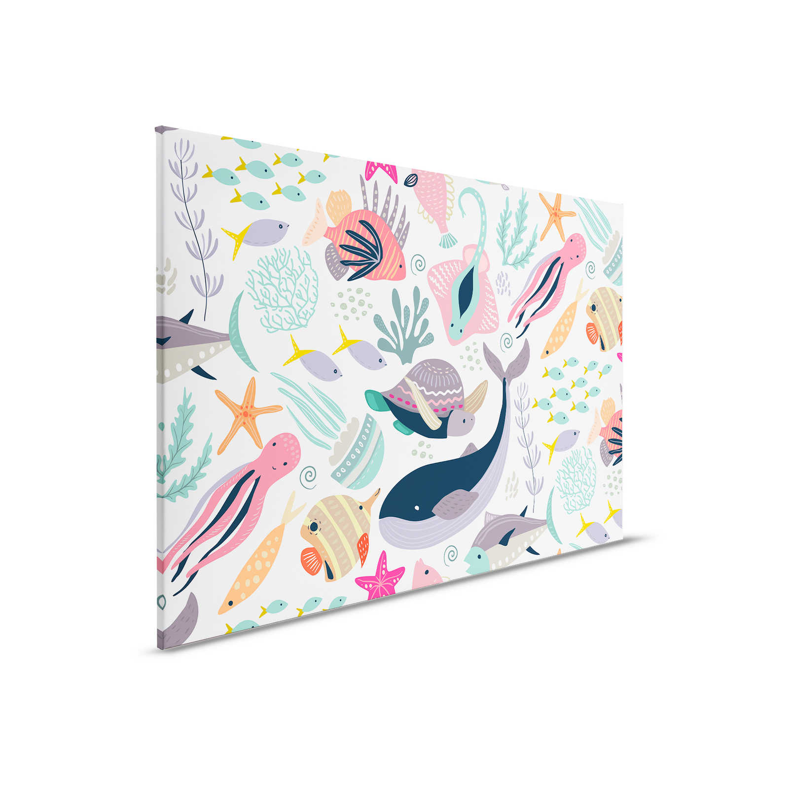         Leinwand fürs Kinderzimmer mit Unterwassertieren – 90 cm x 60 cm
    