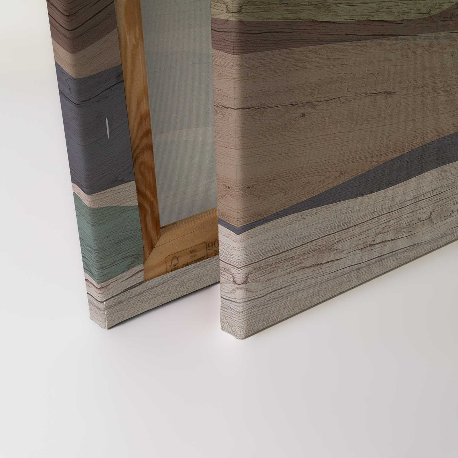             Yukon 2 - Leinwandbild Holzmaserung, Hirsch & Reh Design – 0,90 m x 0,60 m
        