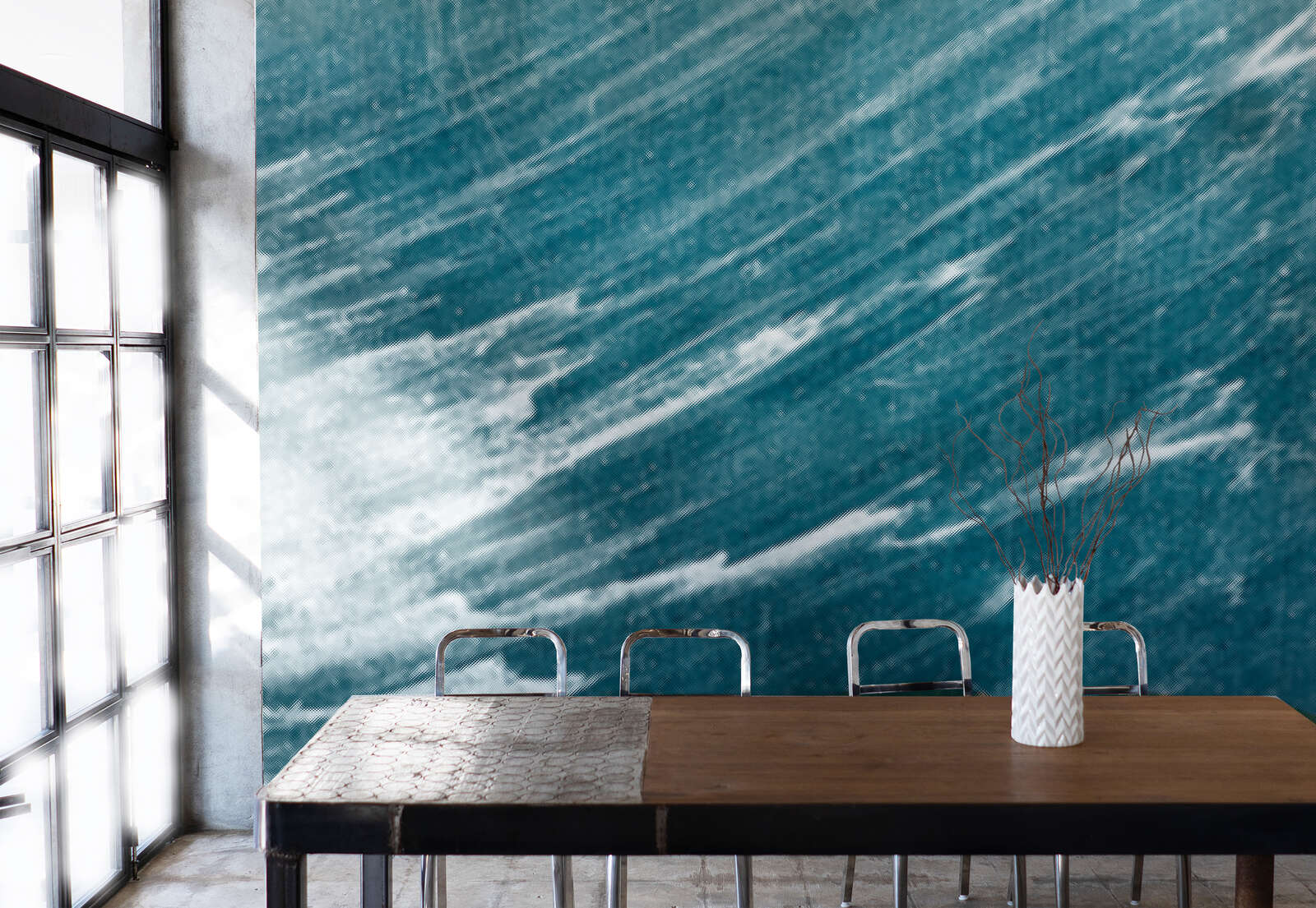             Smooth photo wallpaper "Glacier Storm" - abstract movement in frosty blue - blue, grey
        