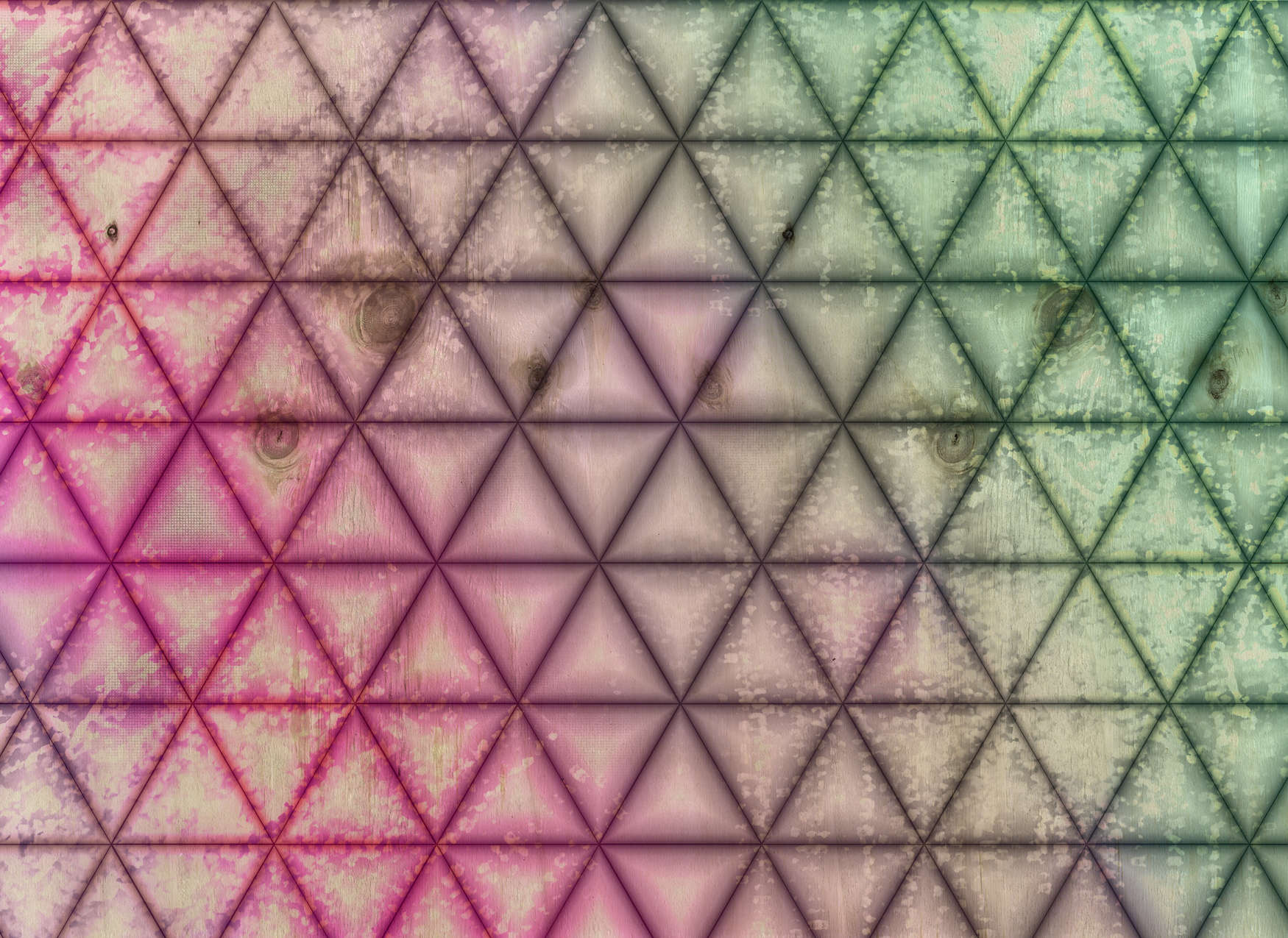 geometrische muster, dreiecksfliesen, grau-pink-grün, rampe textur, verblasst