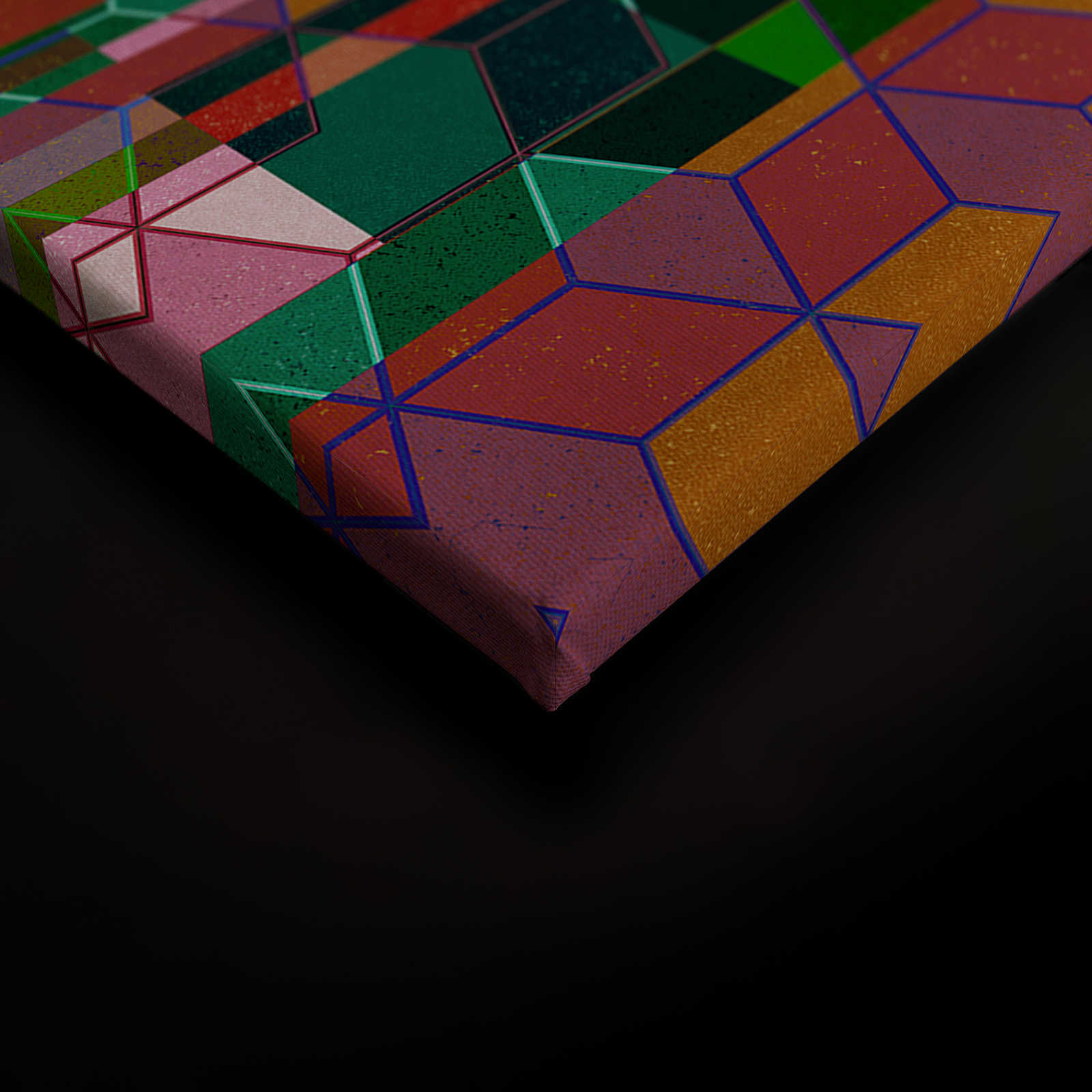             Mirage 2 - Buntes Leinwandbild Grafik Mosaik modern – 0,90 m x 0,60 m
        