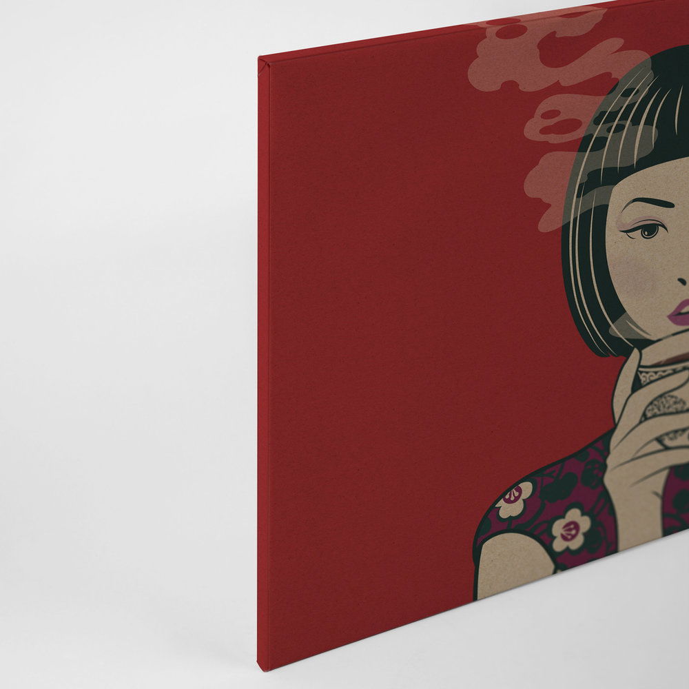             Akari 1 - Zeit für Tee, Mangastyle auf Leinwandbild - Pappe Struktur – 0,90 m x 0,60 m
        