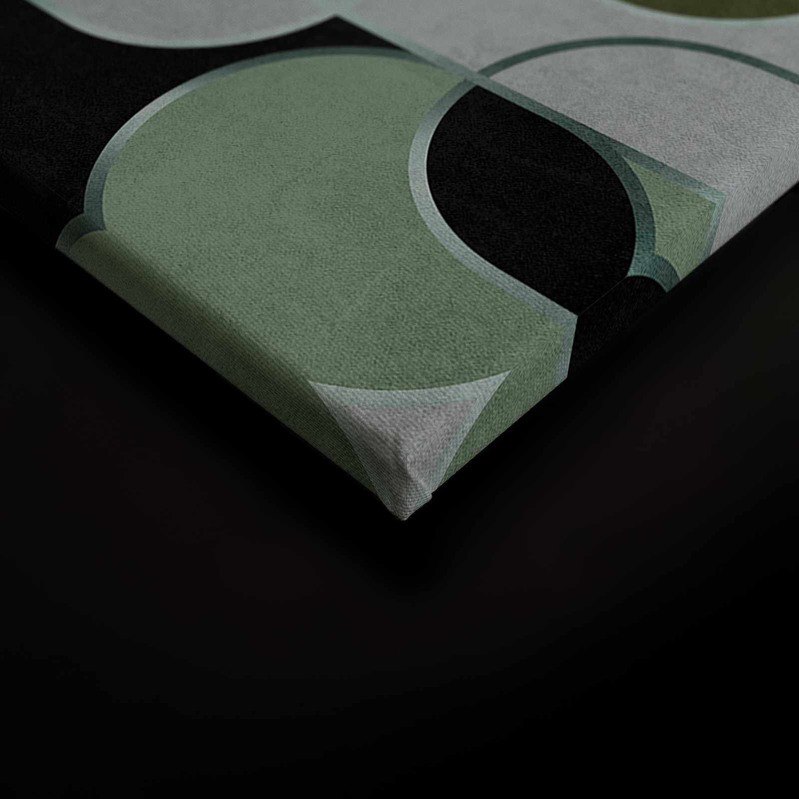             Ritz 4 - Grünes Leinwandbild 50er Retro Dekor mit Silber Akzent – 0,90 m x 0,60 m
        