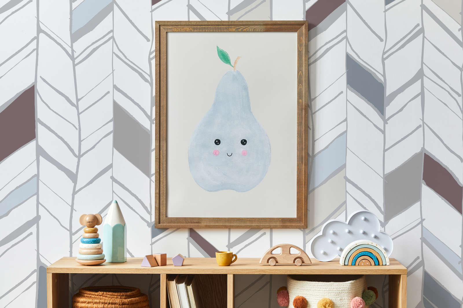             Fototapete Streifenoptik im Scandi-Stil – Glattes & mattes Vlies
        