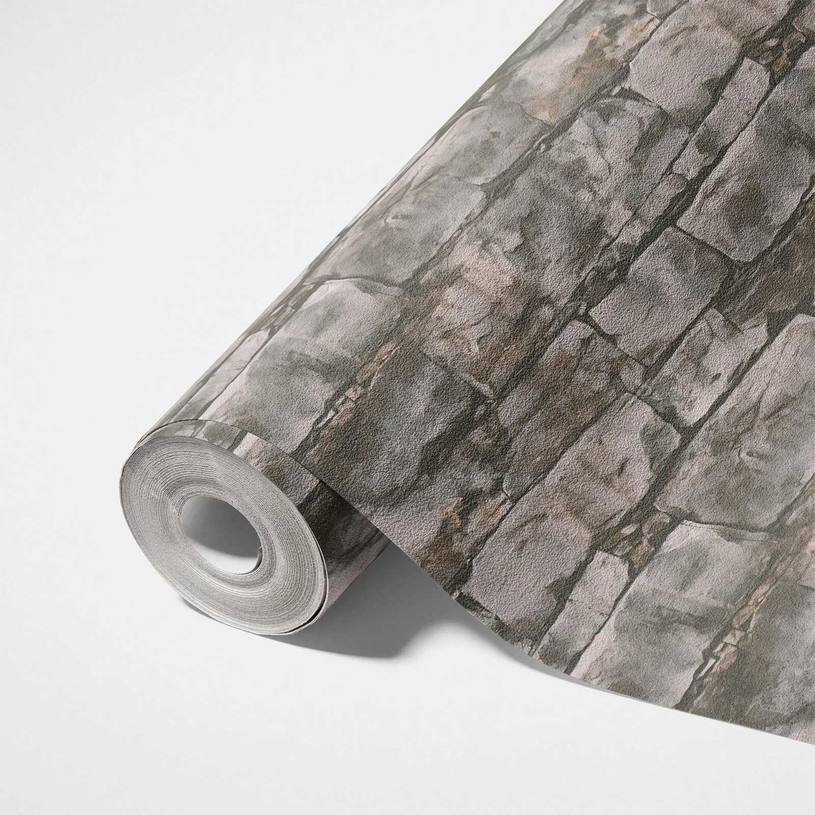             3D Naturstein Mauerwerk Vliestapete im natürlichen Steinoptik Design – Grau, Braun
        