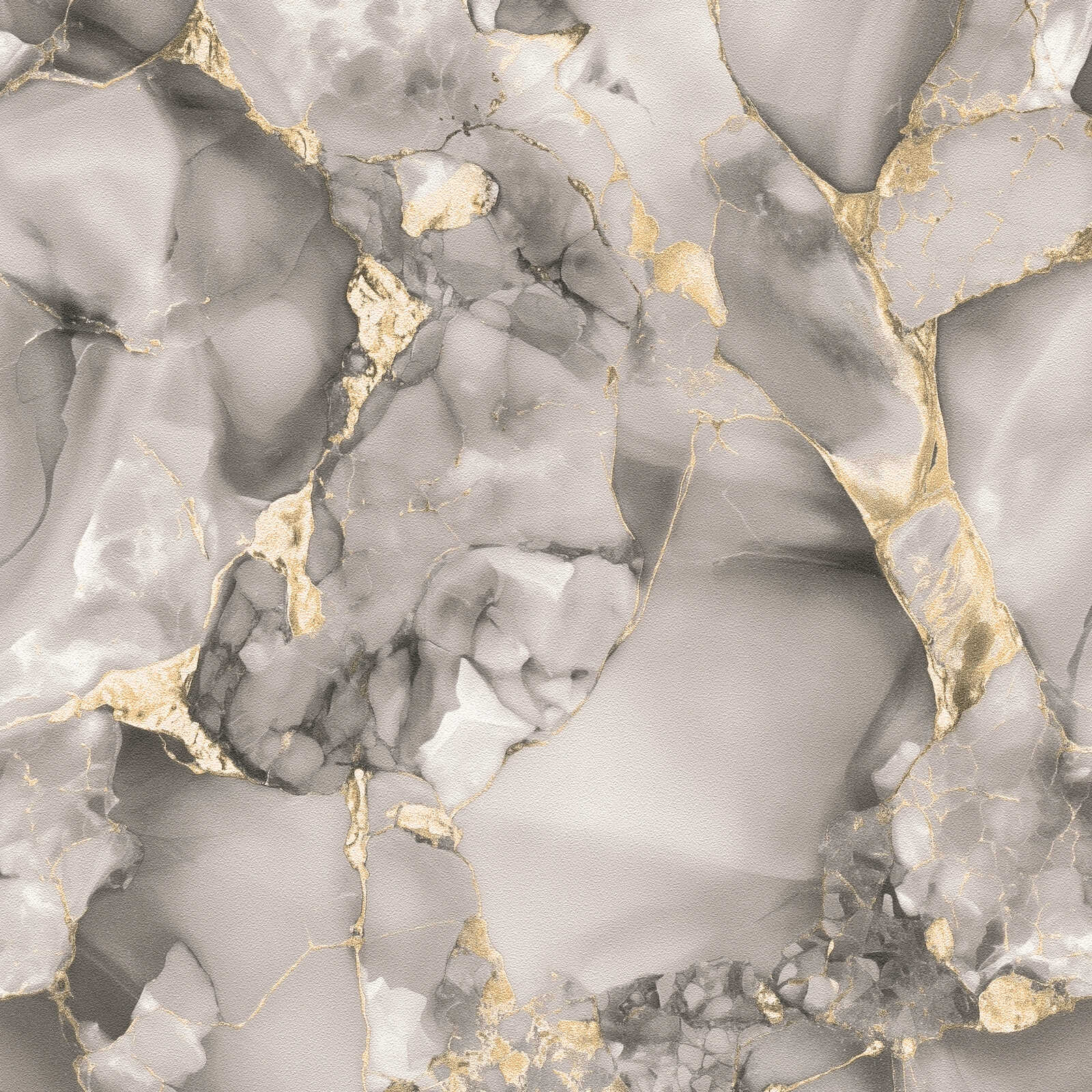         XXL vliesbehang - elegante marmerlook - 1,06m dubbele breedte - grijs, goud
    