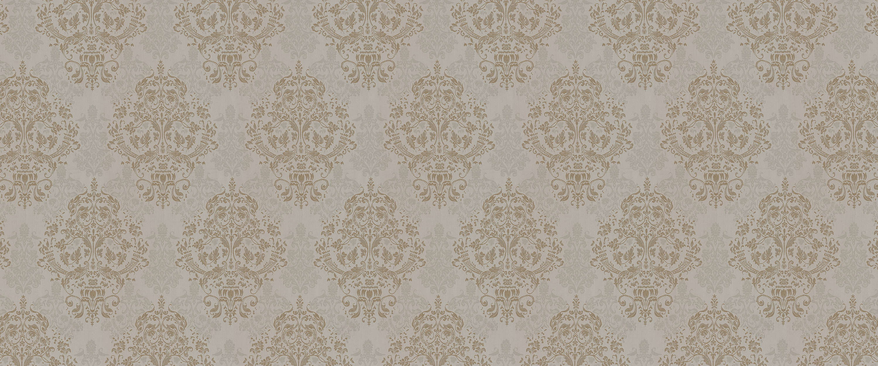             Barock Fototapete Taupe mit floralem Ornament Muster
        