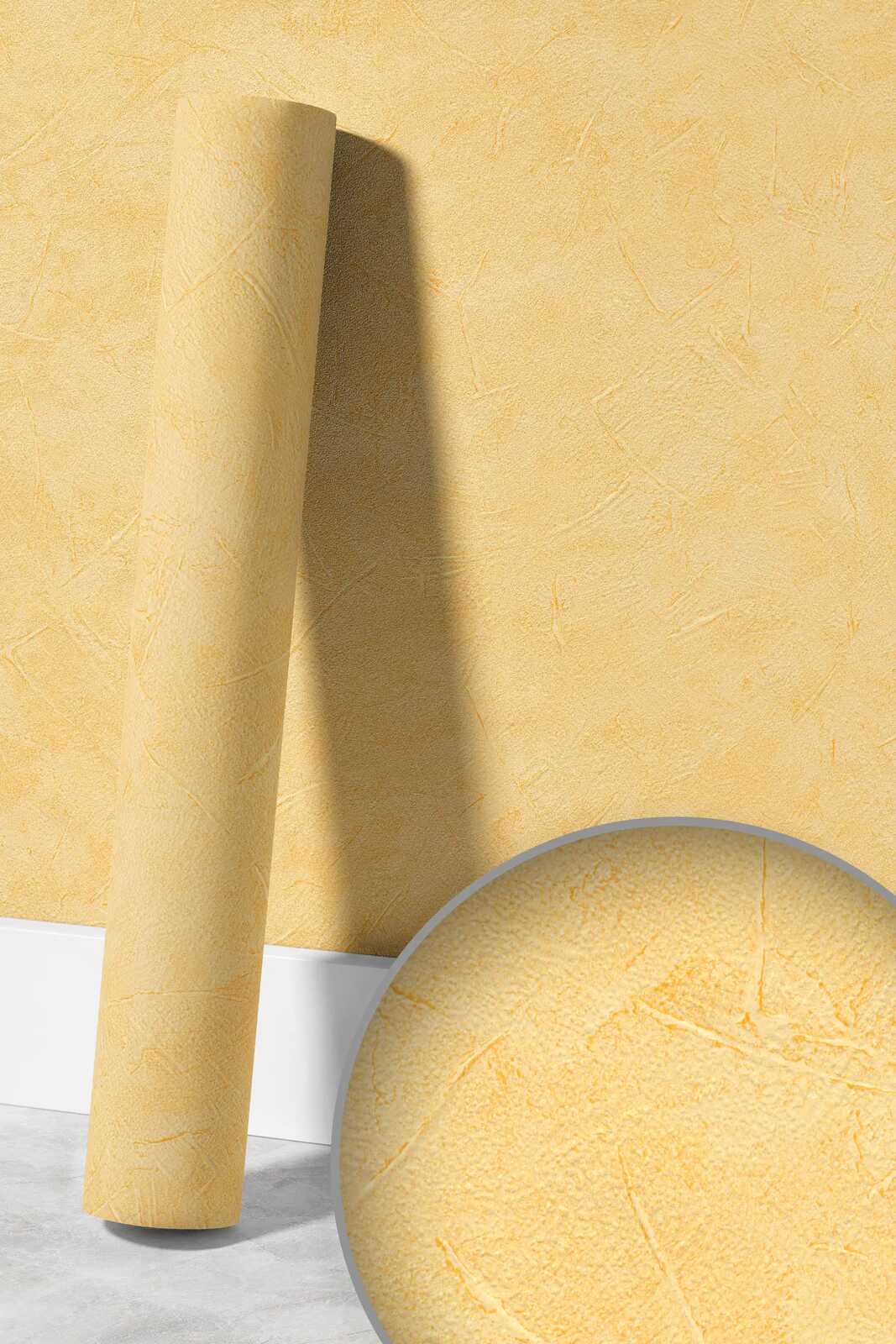 plaster wallpaper wiping plaster yellow uni - Strukturmuster | 2209992529