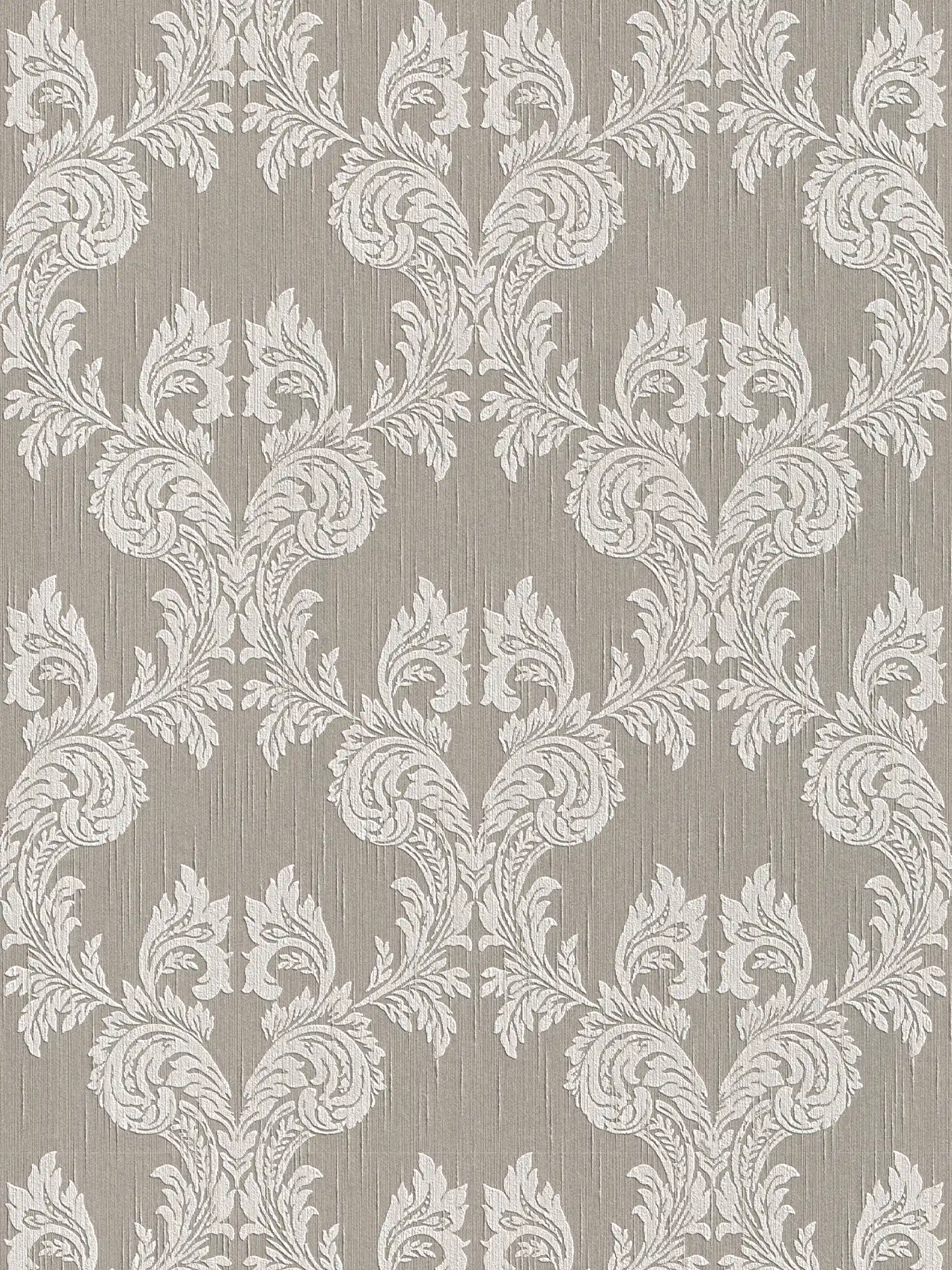 Tapete Barock Ornamente & Textildesign – Beige, Grau