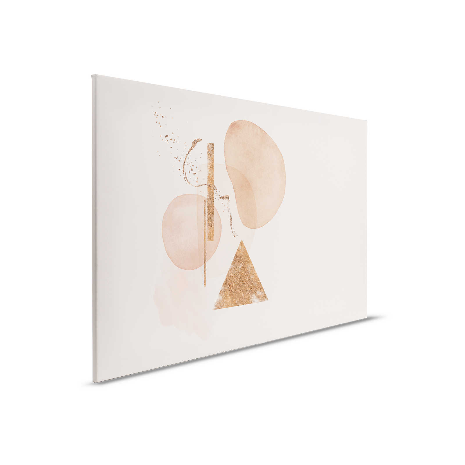         Gold Mine 2 - Beiges Leinwandbild mit Gold Aquarell & abstrakten Formen – 0,90 m x 0,60 m
    