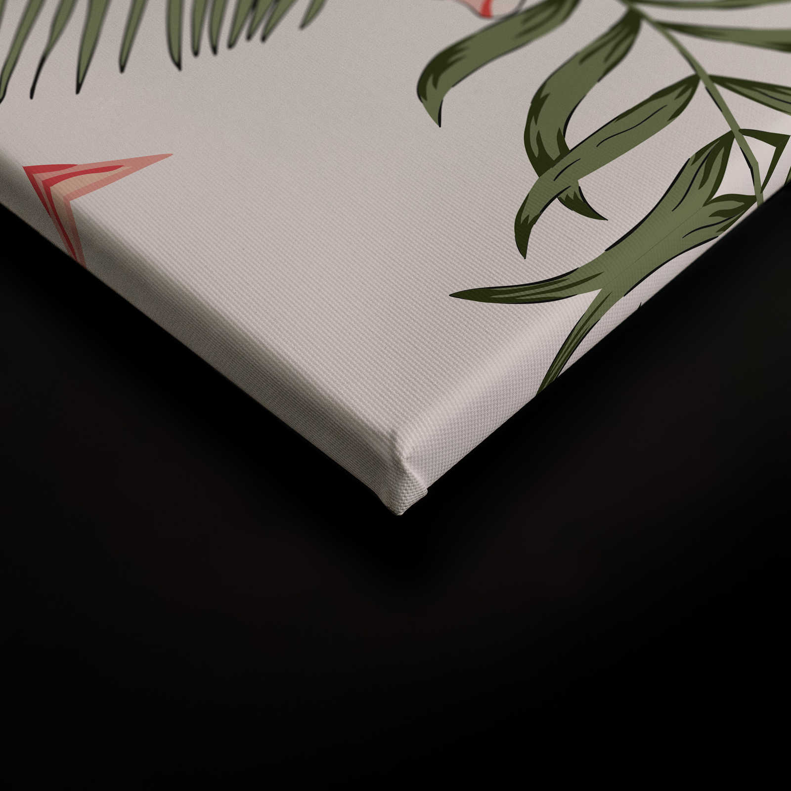             Leinwand mit Flamingos und tropischen Pflanzen – 0,90 m x 0,60 m
        