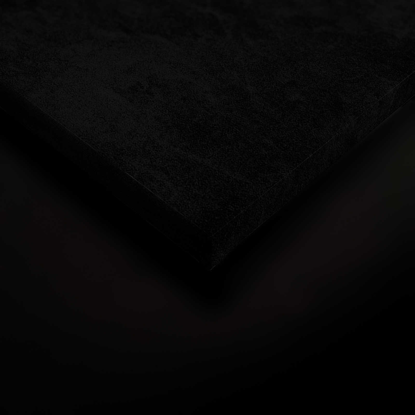             Fiji 2 - Leinwandbild Schwarz mit Blau Grauem Palmen-Motiv – 0,60 m x 0,90 m
        