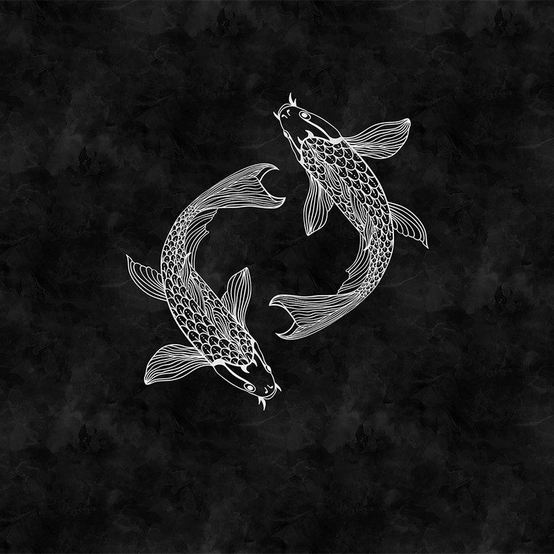         Koi Fototapete Schwarz-Weiß im Kreidetafel-Look
    