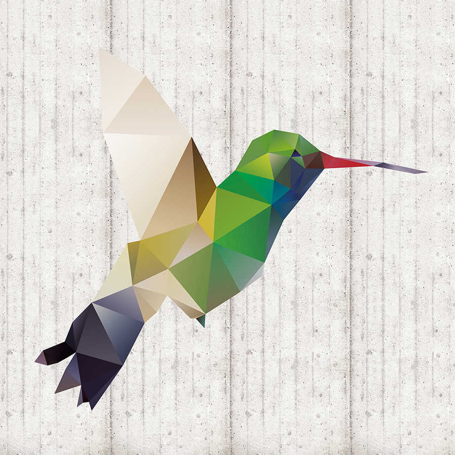 polygonal hummingbird, geometrischer vogel, bunter vogel, hummingbird kunst, trend wanddeko