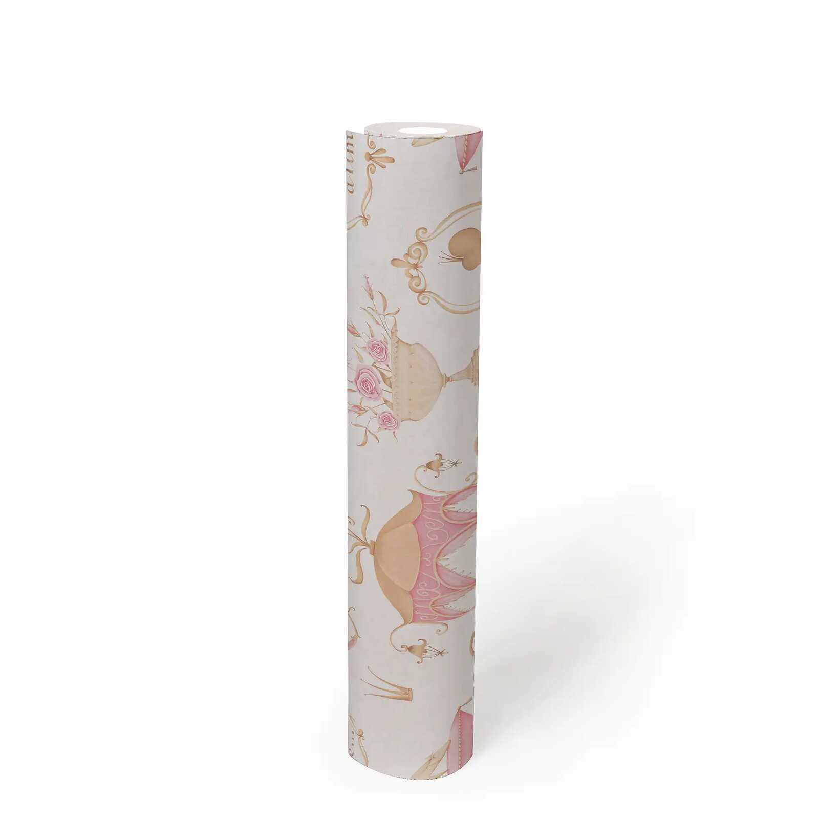             Kinderzimmer Vliestapete 'Once Upon a Time' - verspieltes Märchenmotiv für kleine Prinzessinnen – Beige, Creme, Rosa
        