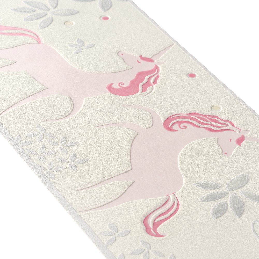             Kinderzimmer Borte mit Einhorn & Glitzer – Rosa, Grau
        