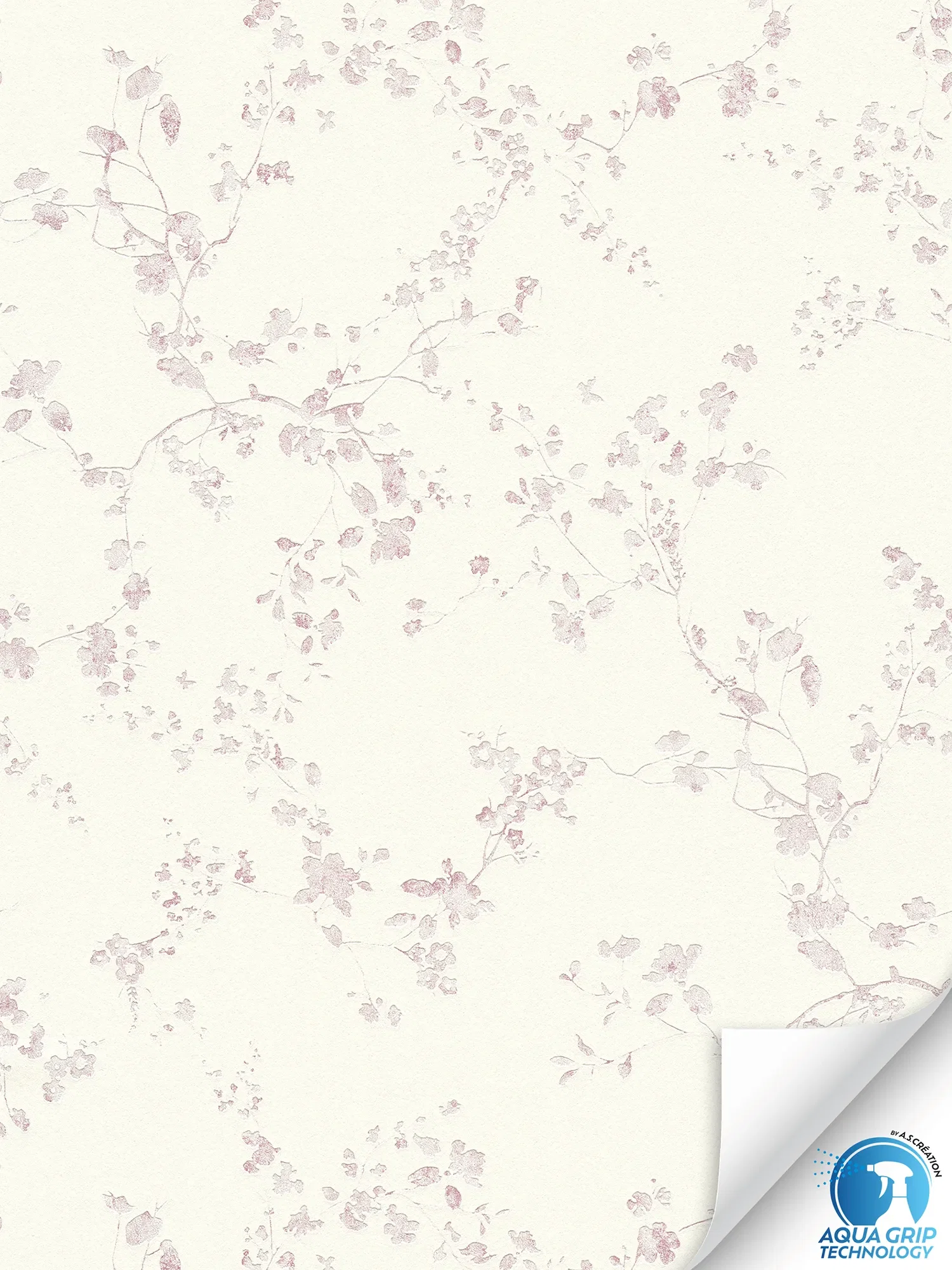 papier peint en papier intissés élégant et lisse avec motifs graphiques et effets brillants - Water Fix. Ready - Violet, crème