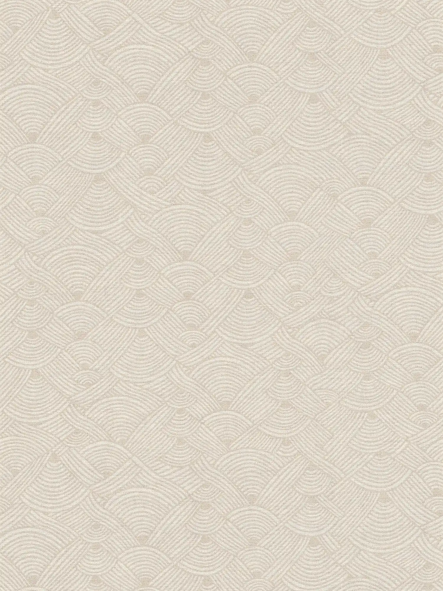         Papier peint beige crème Motif ondulé avec détails structurés de style ethnique
    