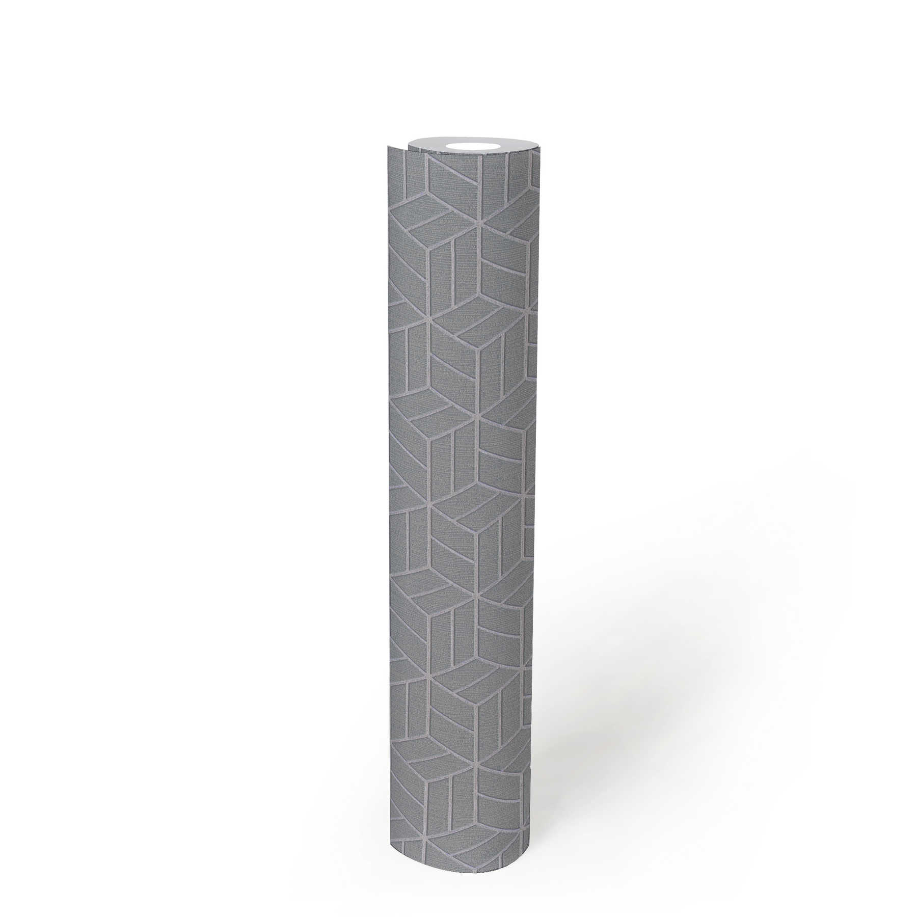Tapete geometrisches Muster &amp; Glitzer-Effekt – Grau, Silber