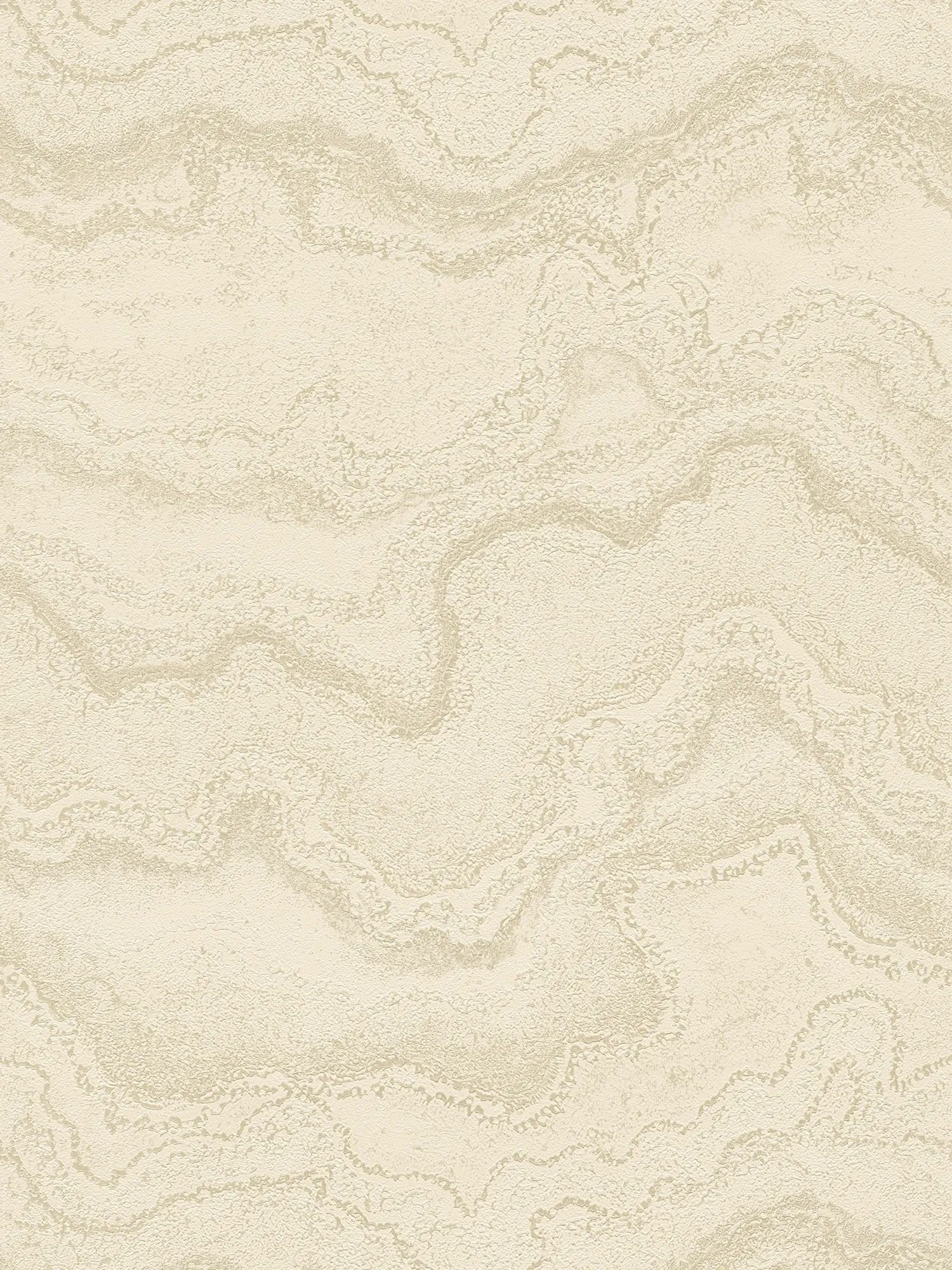 Marmor Dekor Vliestapete mit feiner Zeichnung und glänzendem Finish – Creme, Creme, Metallic