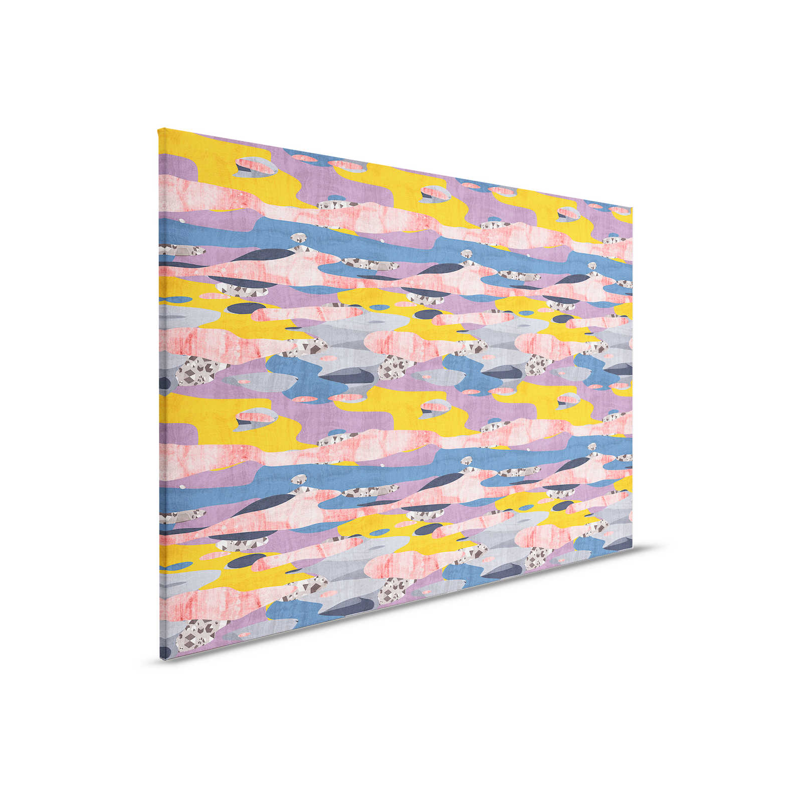         Zimbabwe 3 - Motif toile lilas & jaune, inspiré de l'Afrique - 0,90 m x 0,60 m
    