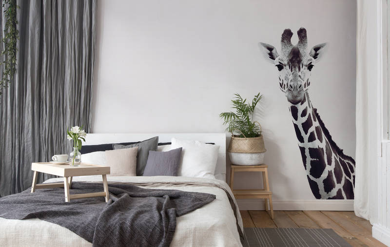 Giraffe Wandtapete, Giraffe Tapete, Schlafzimmer-Deko, Pflanzenständer, Topf mit Pflanze