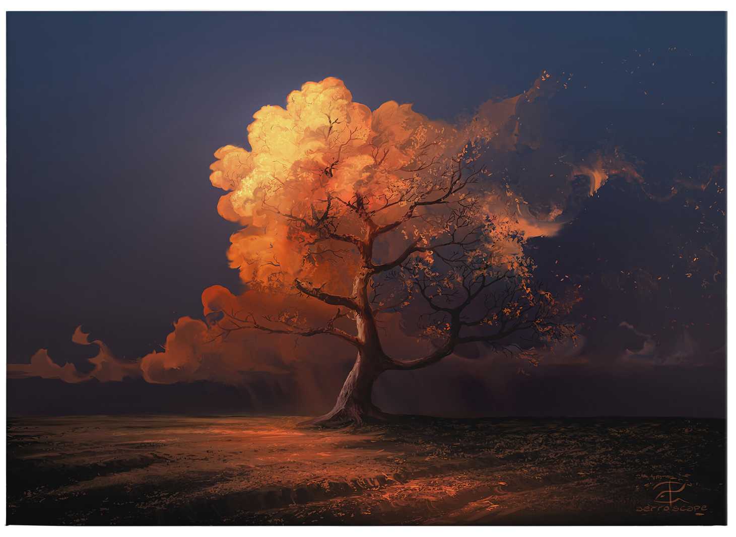 Kunst Leinwandbild 'Spätherbst' von aerroscape – 0,70 m x 0,50 m