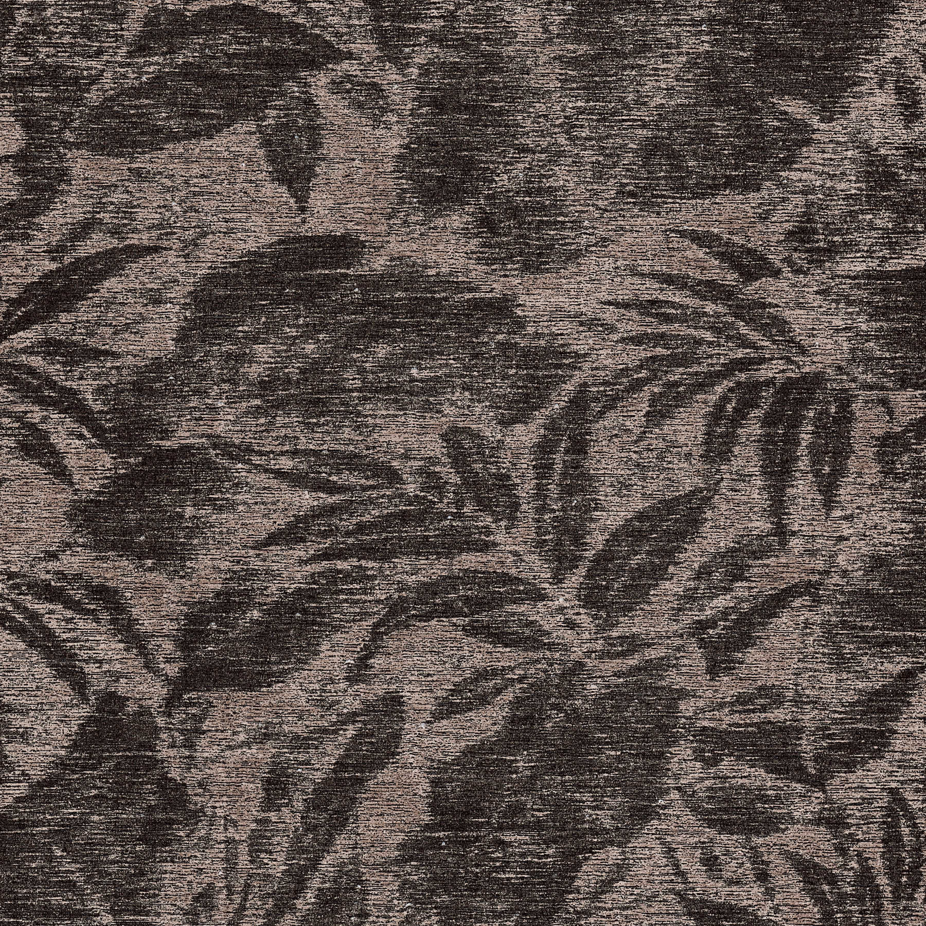         Non-woven wallpaper leaf pattern, mottled - black, brown
    