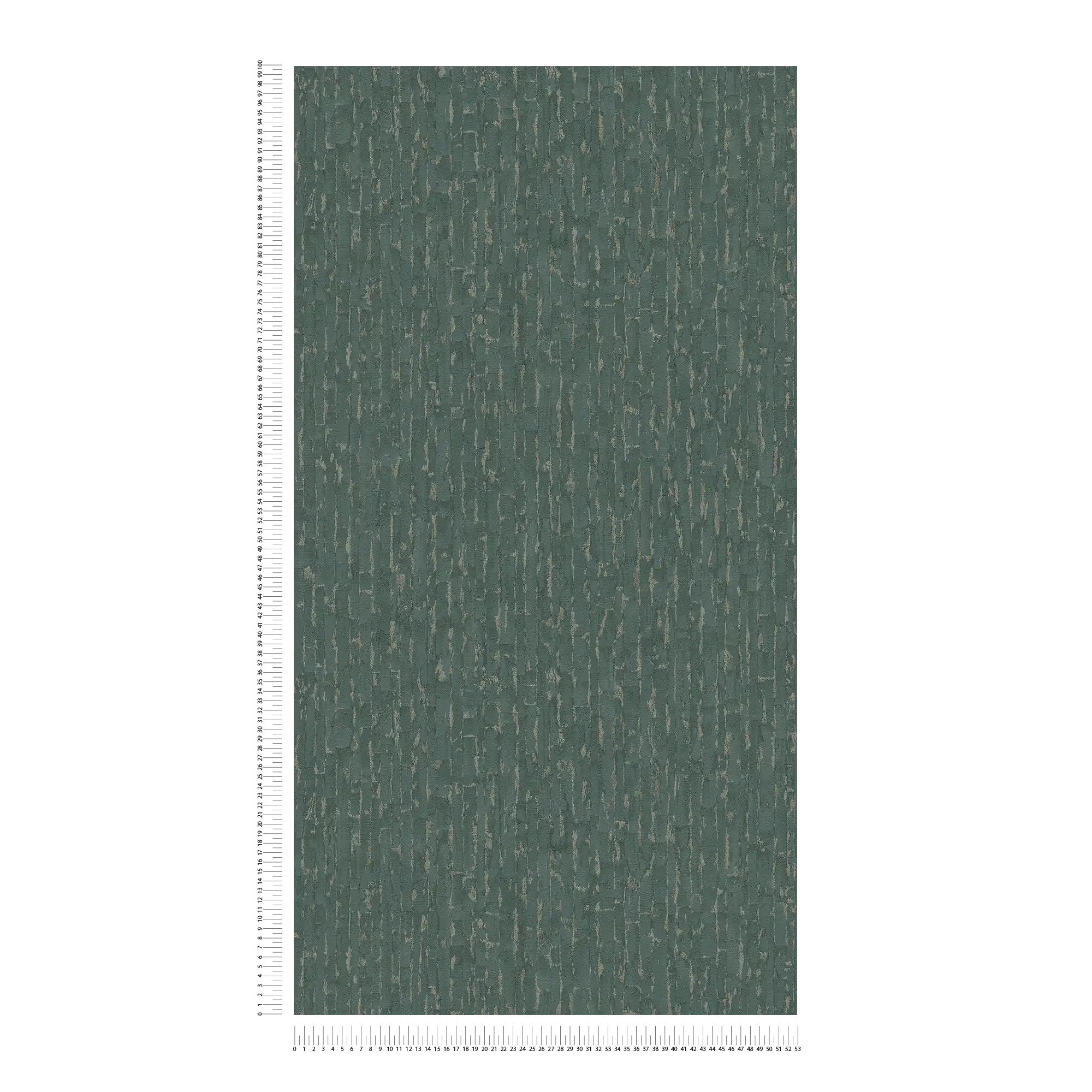 Dunkle und dezente Vliestapete mit Weboptik und leichter Struktur – Blau, Grün, Metallic