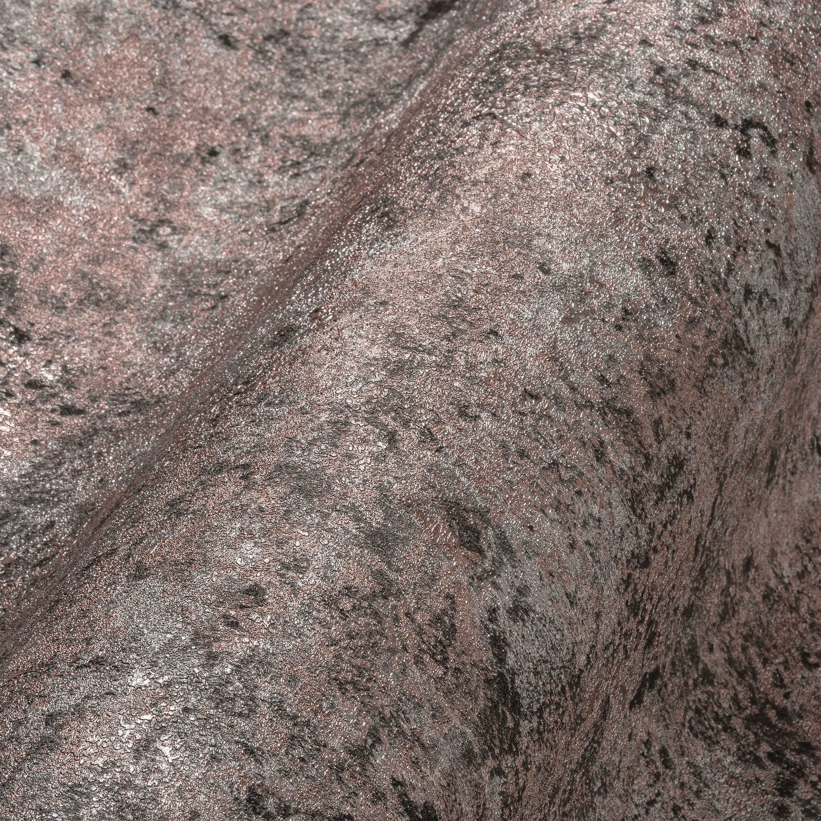             Metallic Vliestapete im Used-Look glänzend – Bronze, Schwarz, Silber
        