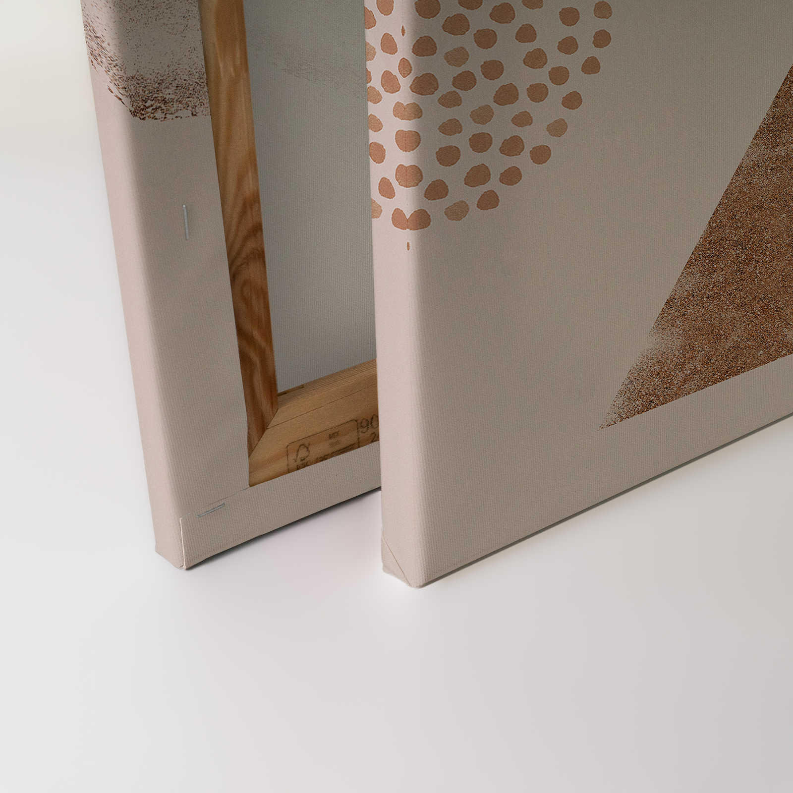             Gold Mine 3 - Beiges Leinwandbild modernes Aquarell mit Gold Akzenten – 0,90 m x 0,60 m
        