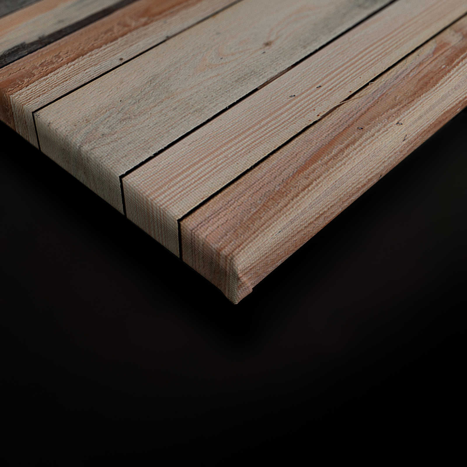             Verwitterte Bretterplanken - Leinwandbild im Used Look als Highlight für die Wand – 0,90 m x 0,60 m
        