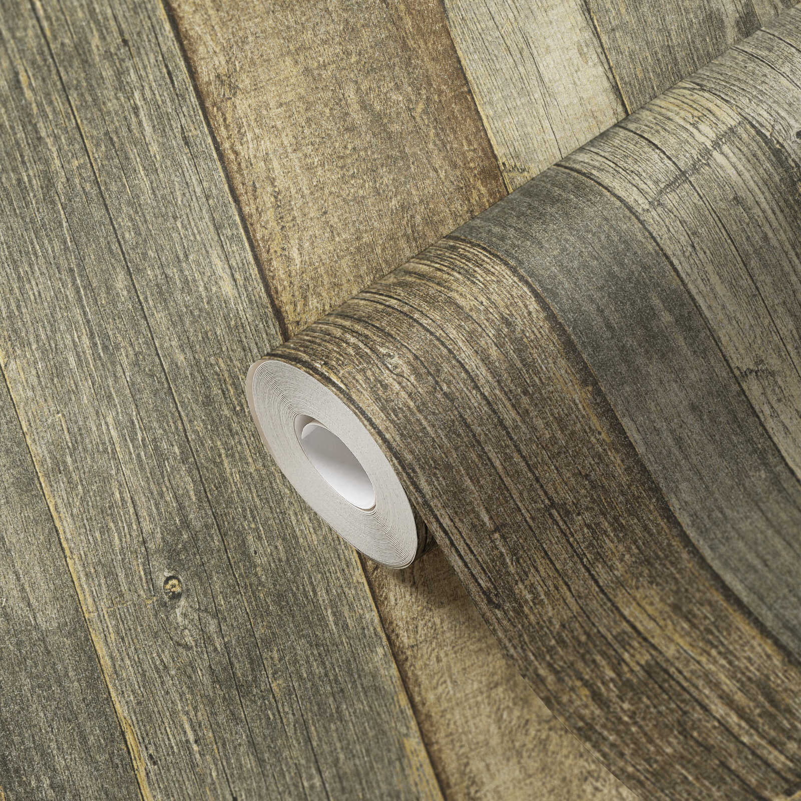             Behang met houtlook in rustieke landelijke stijl - bruin, geel, crème
        