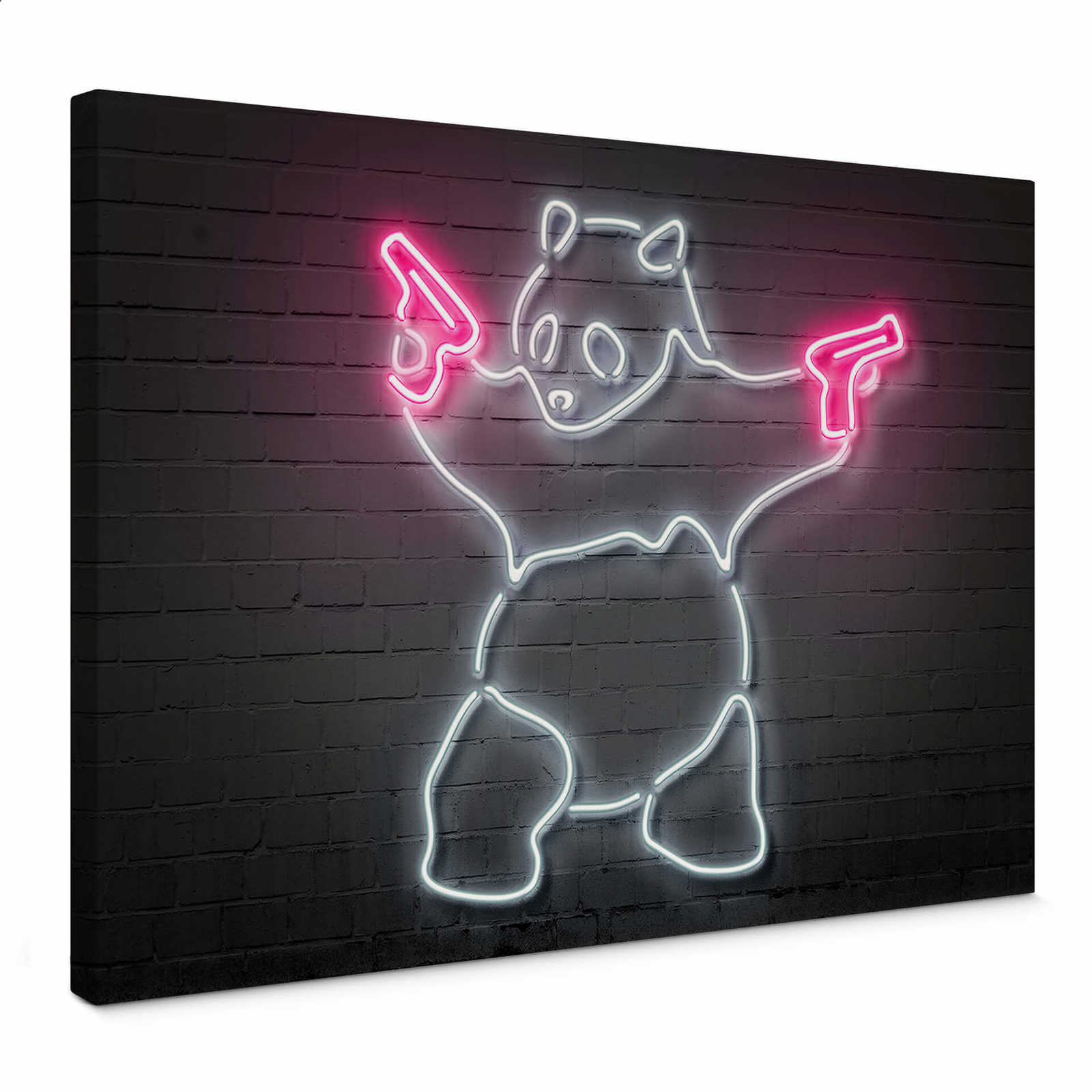         Canvas schilderij Neon bord 'Panda' van Mielu - 0,70 m x 0,50 m
    