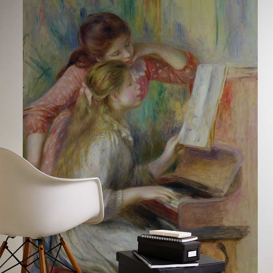 Piano, Kinderbild, Mädchen, Ölfarben, Pianounterricht