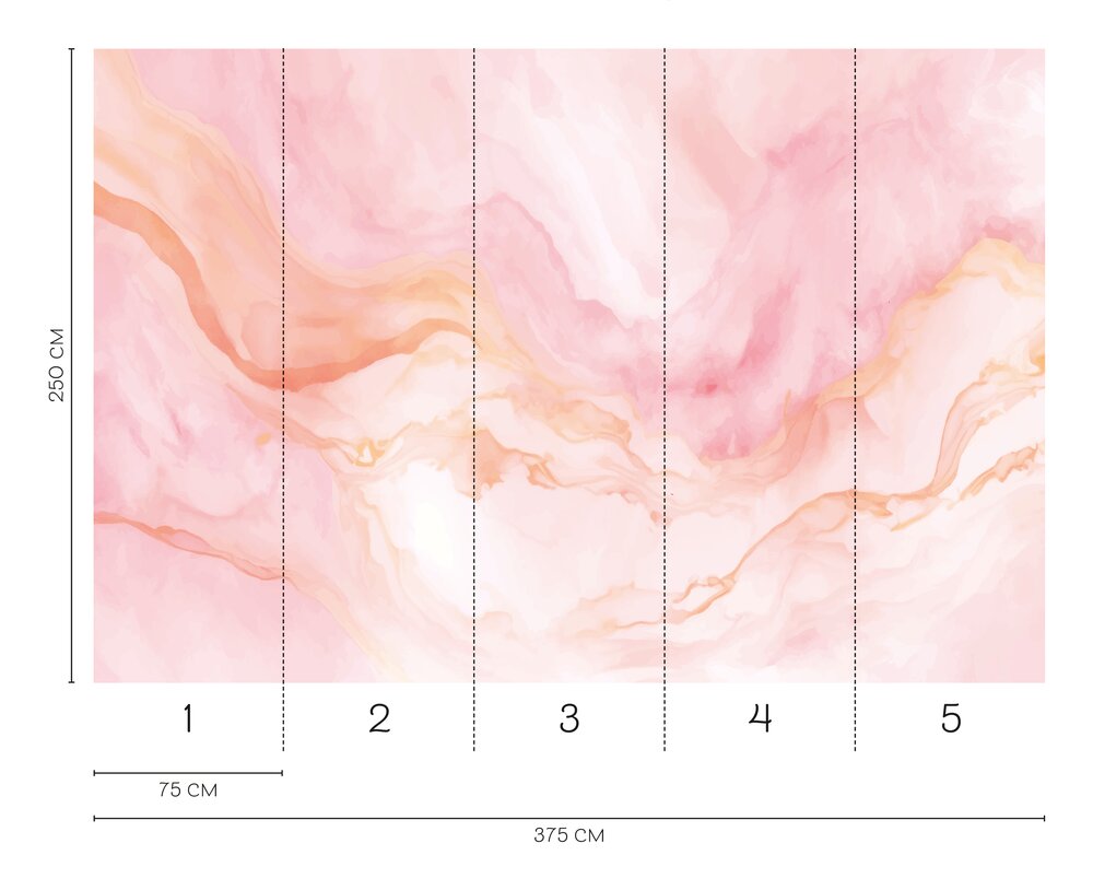 Sanfte Rosé-Marmor Fototapete – Elegantes Design in Pastellfarben als Vliestapete – Bunt