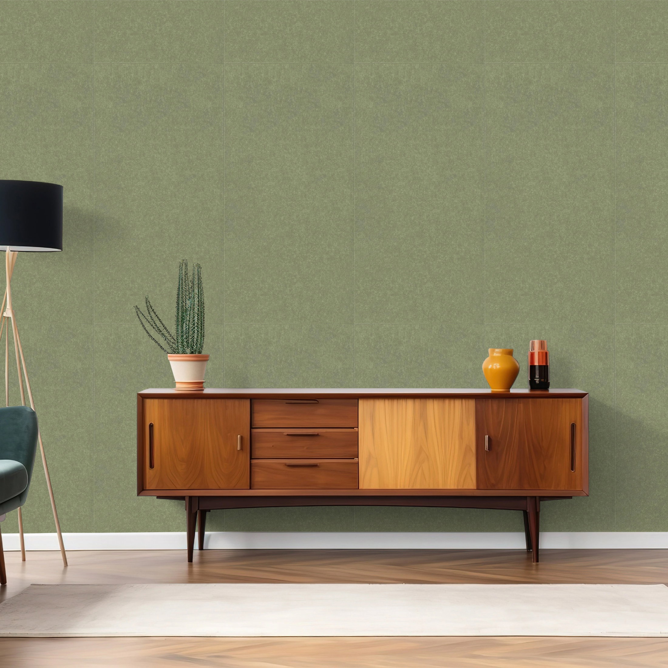 Sideboard, Mid-century, Holz, Schrank, grüne Wand