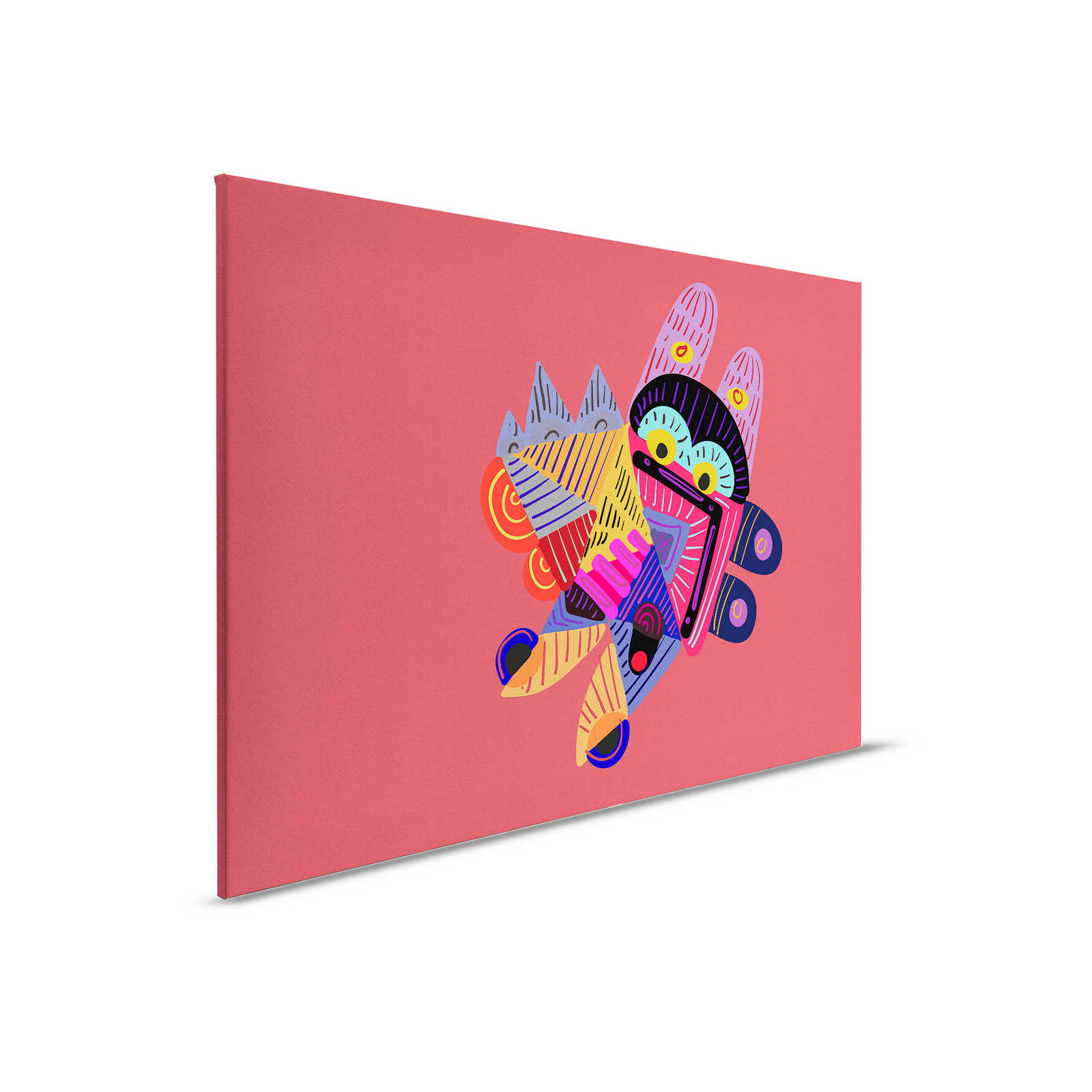         Looney Land 1 - Rood Canvas Schilderij stripfiguur in kleurrijk ontwerp - 0.90 m x 0.60 m
    