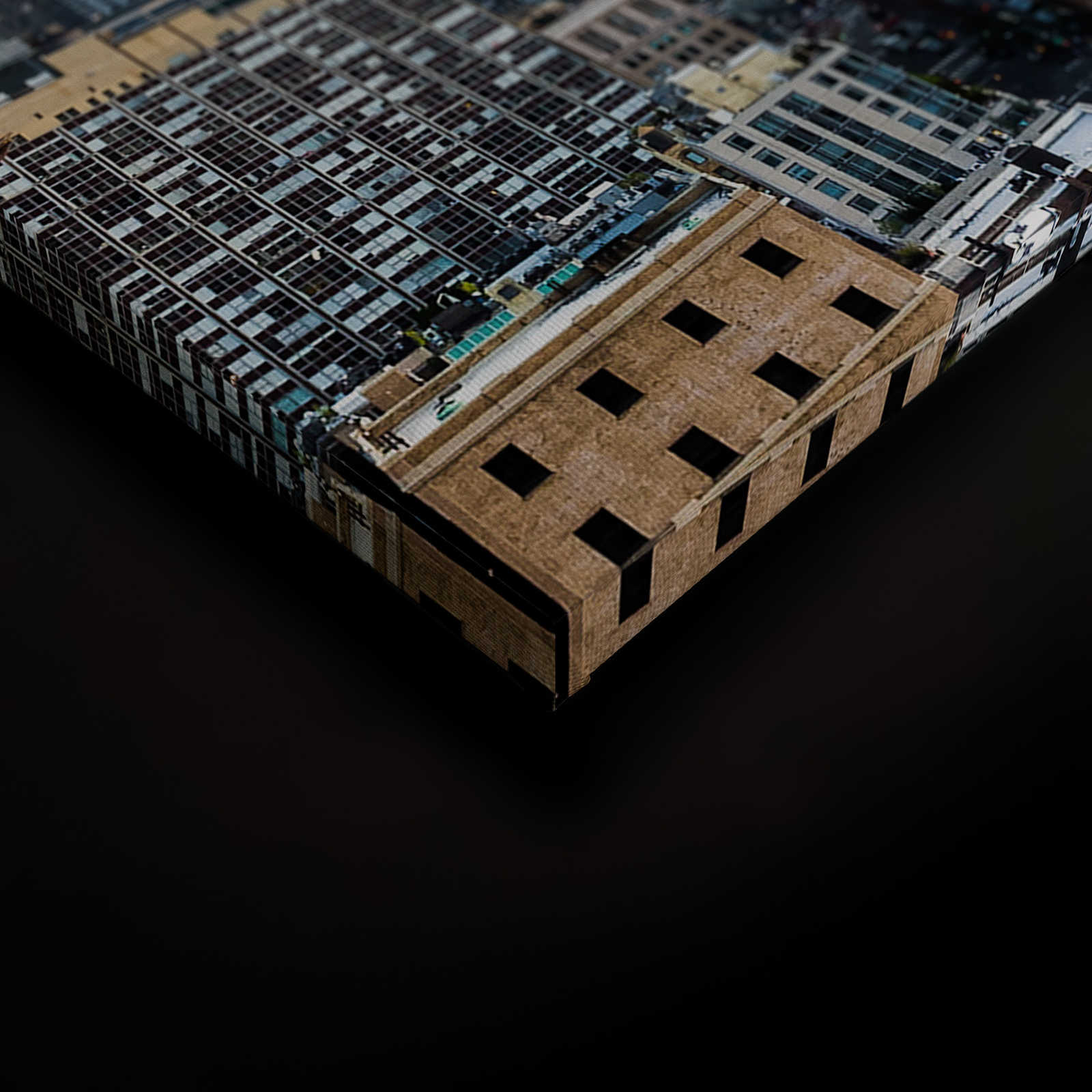             Leinwandbild mit der Skyline von Manhattan bei Sonnenuntergang – 0,90 m x 0,60 m
        