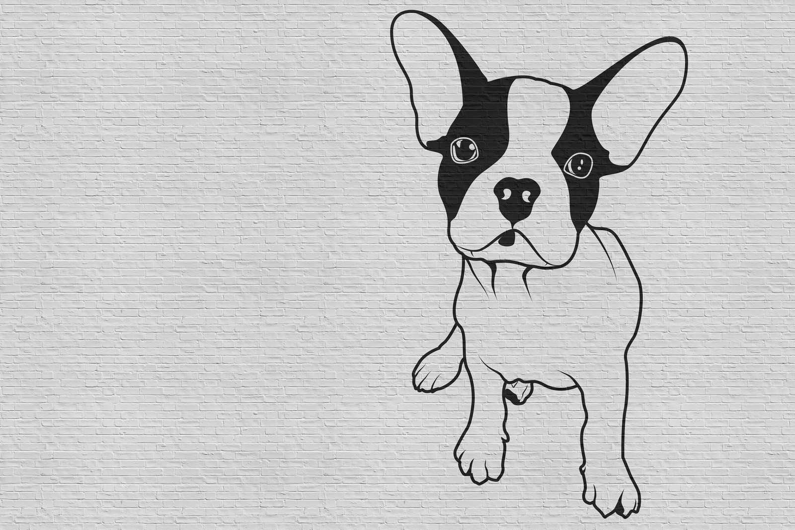             Tattoo you 2 - Leinwandbild französische Bulldogge, Schwarz-Weiß – 0,90 m x 0,60 m
        