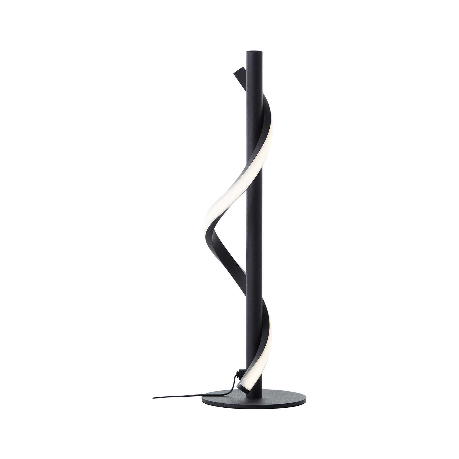             Modern LED table lamp with curved design - Stylish accents for living rooms 12cm diameter x 40cm height - Black
        