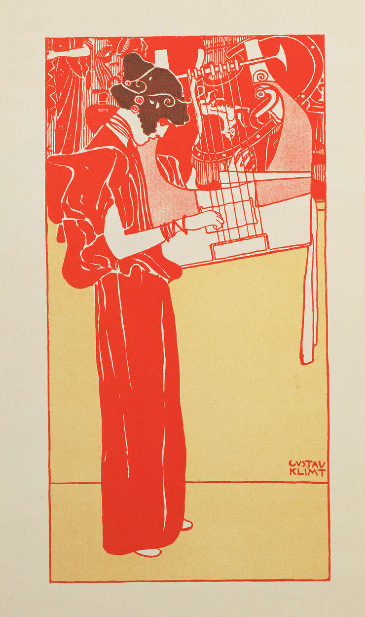 artist, print, frau, rot-orange, linolschnitt