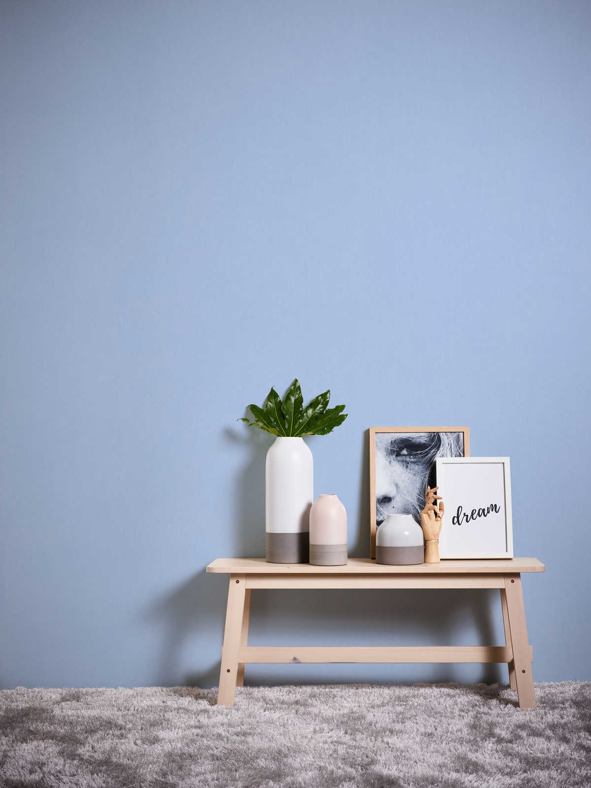             Kinderzimmer Tapete Jungen uni – Blau
        