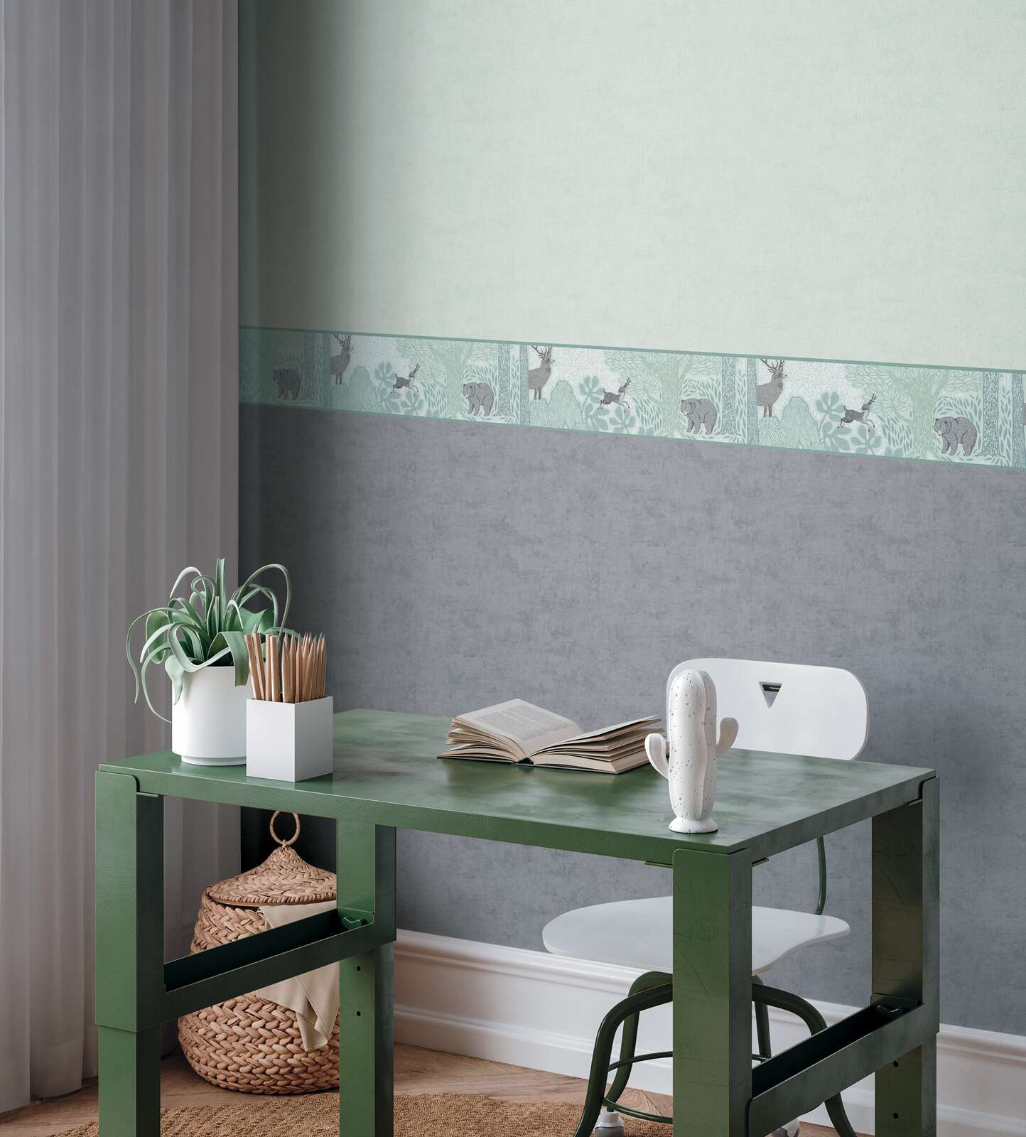             Uni Kinderzimmer Vliestapete - Zeitlos und elegant als ideale Ergänzung zu unseren Motivtapeten – Grün
        