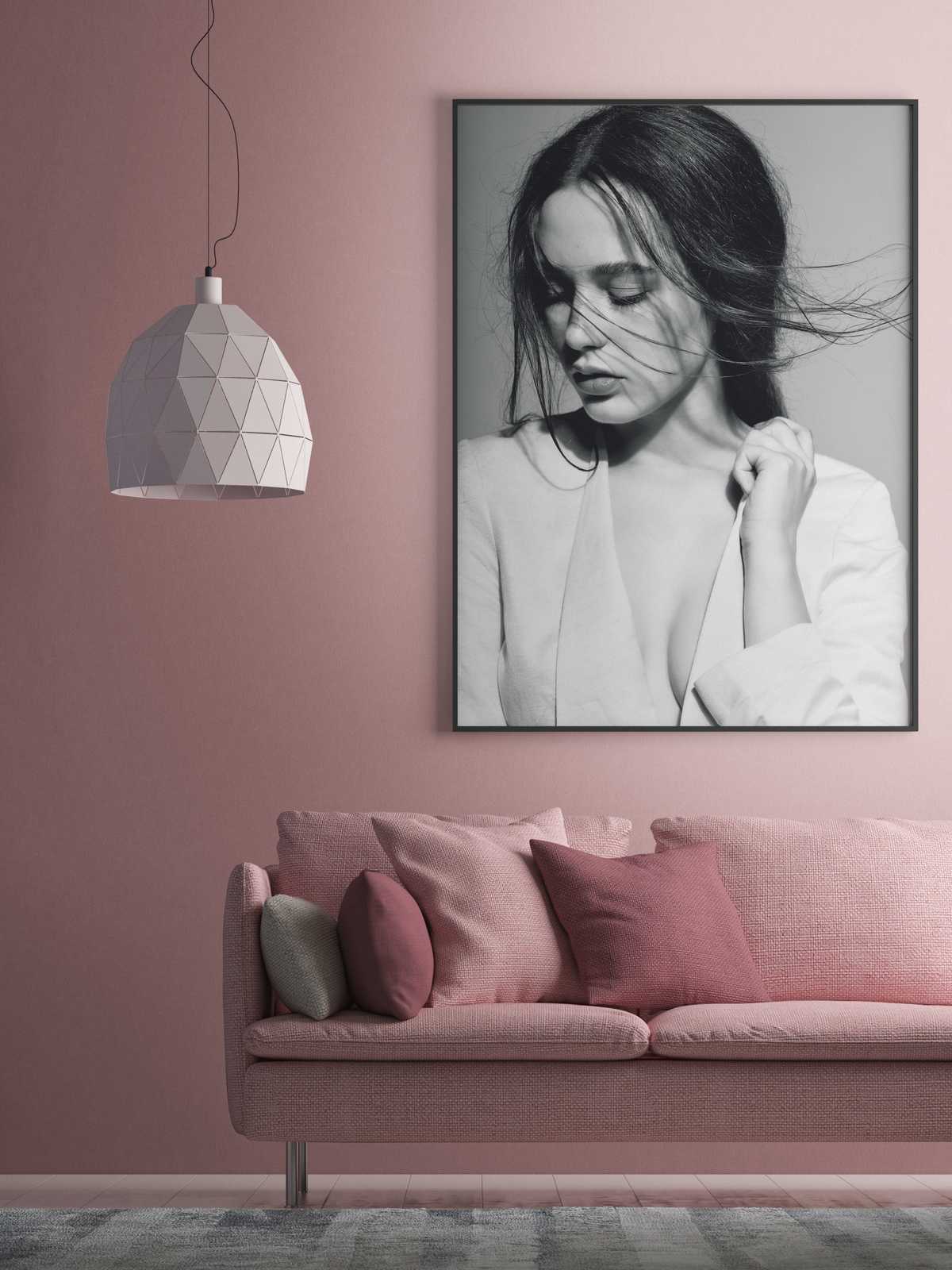             Unifarbene Tapete Altrosa mit Farbschraffur
        