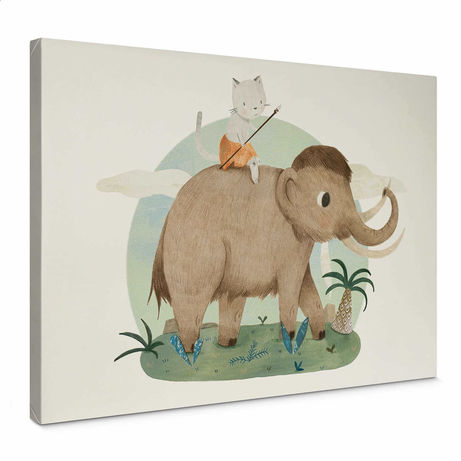         Canvas schilderij Kinderstrip "Stenen Tijdperk" van Loske - 0,70 m x 0,50 m
    