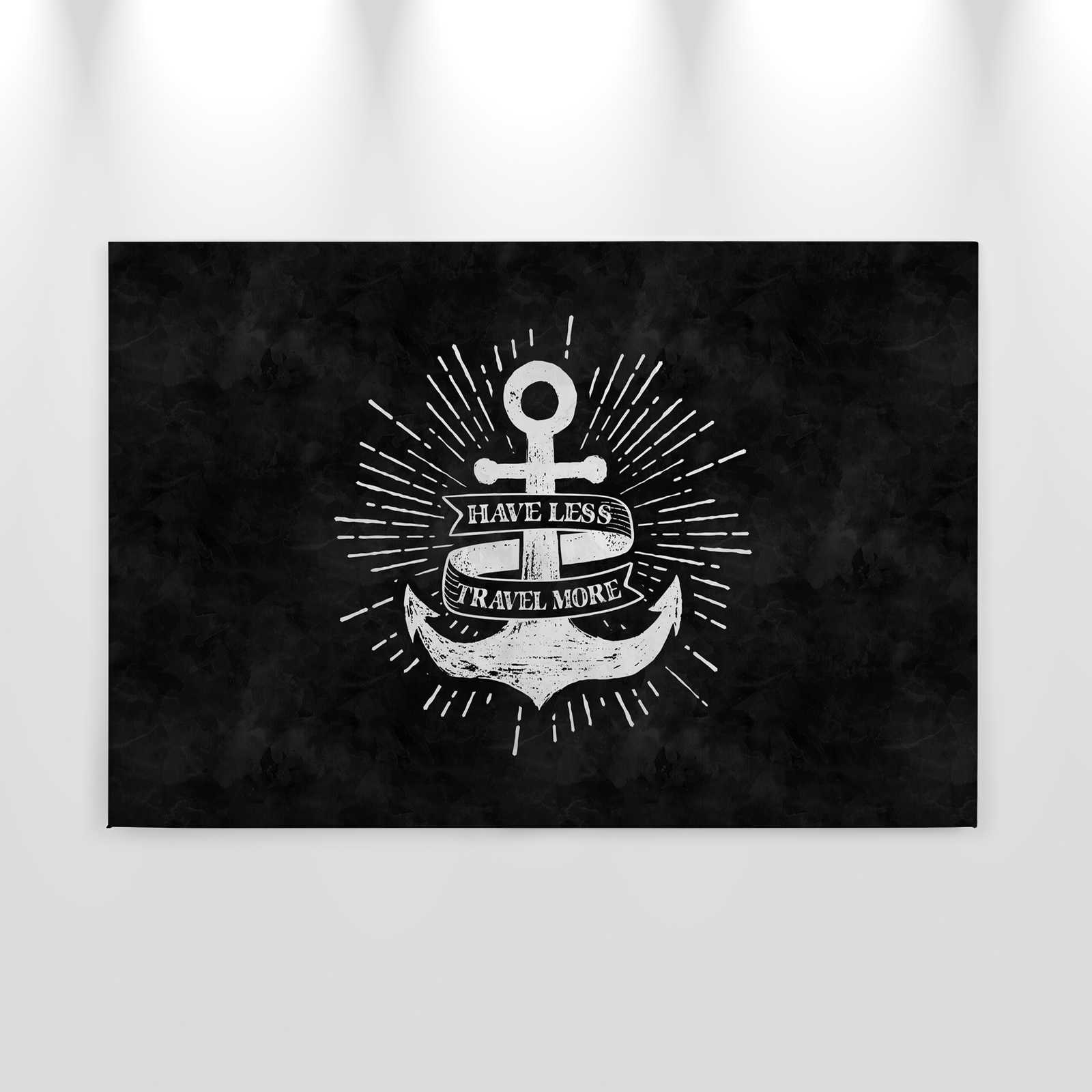             Schwarz-Weißes Leinwandbild Anker Design im Kreidetafel-Look – 0,90 m x 0,60 m
        