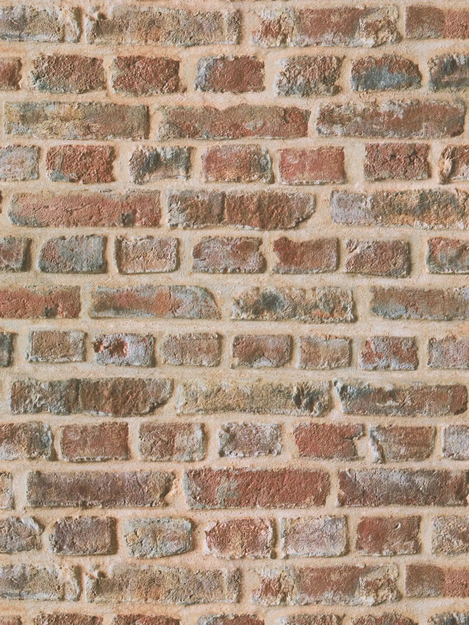         Self-adhesive wallpaper | 3D stone brick look wall - red, brown
    